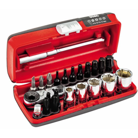 Assortimento con bussole esagonali speciali X-Grip ed inserti per avvitatura X-Grip (23 pz) 609 1/4" SKX Usag
