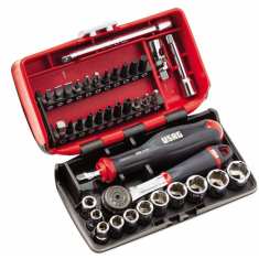 Assortimento in cassetta bimateriale con bussole esagonali X-Grip ed inserti per avvitatura (38 pz) 609 1/4" EAX Usag