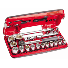 Assortimento in cassetta bimateriale con bussole esagonali X-Grip (21 pz) 609 1/2" EAX Usag