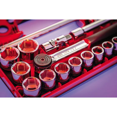 Assortimento in cassetta bimateriale con bussole esagonali X-Grip (21 pz) 609 1/2" EAX Usag