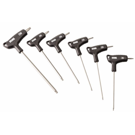 Serie di 6 chiavi maschio con profilo TORX® speciale X-Grip e impugnatura bimateriale 280 HXTX/SE6 Usag