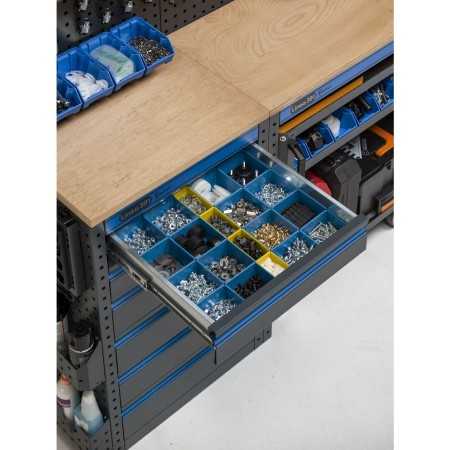 Arredo officina con modulo di servizio, cassettiera e armadio a 1 anta, L1824 x P495 x H1900 mm 391G10 Fami