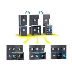 Arredo officina con armadi a 1 anta e cassettiere, L1824 x P495 x H1900 mm 391G01 Fami 2