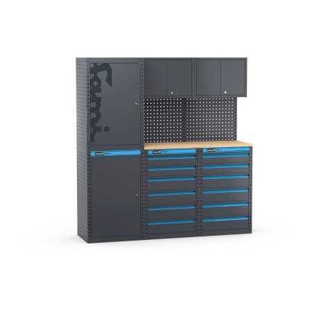 Arredo officina con armadi a 1 anta e cassettiere, L1824 x P495 x H1900 mm 391G01 Fami