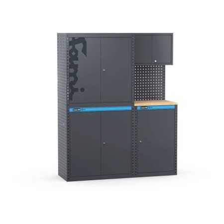 Arredo officina con armadi anta a battente, L1520 x P495 x H1900 mm 391G02 Fami