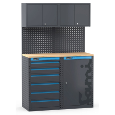 Arredo officina con 1 cassettiera e 1 armadio a 1 anta, L1216 x P495 x H1900 mm 391G04 Fami