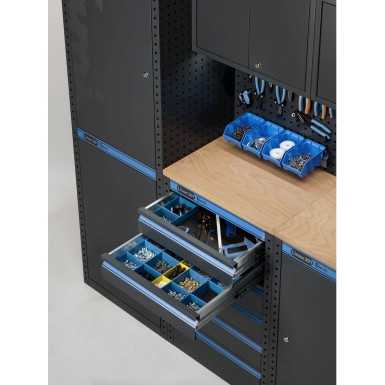 Arredo officina con 1 cassettiera e 1 armadio a 1 anta, L1216 x P495 x H1900 mm 391G04 Fami