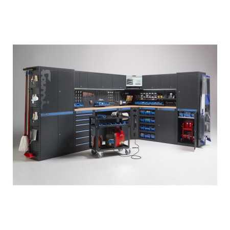 Arredo angolare per officina, L3688+2472x P495x H1900 mm 391G12 Fami