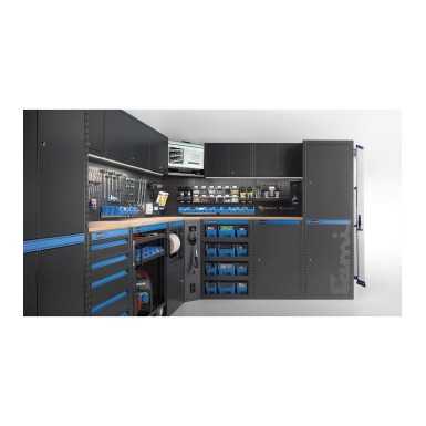 Arredo angolare per officina, L3688+2472x P495x H1900 mm 391G12 Fami