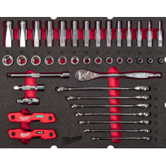 PACKOUT™ termoformato set bussole 3/8'' e chiavi combinate - 55 pezzi