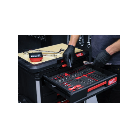 PACKOUT™ termoformato set bussole 3/8'' e chiavi combinate - 55 pezzi