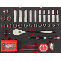 Set di cricchetto e bussole in termoformato PACKOUT™ 70-pz