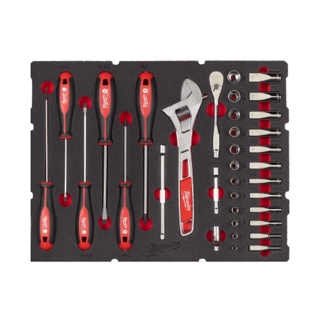 Set di cricchetto e bussole in termoformato PACKOUT™ 35-pz