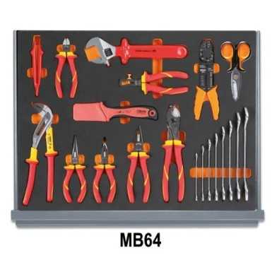 Assortimento di 96 utensili per elettrotecnica in vassoio morbido in EVA 5935ET/1MB