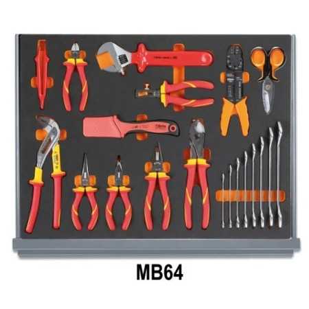 Assortimento di 96 utensili per elettrotecnica in vassoio morbido in EVA 5935ET/1MB