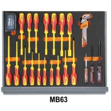 Assortimento di 96 utensili per elettrotecnica in vassoio morbido in EVA 5935ET/1MB