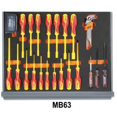 Assortimento di 96 utensili per elettrotecnica in vassoio morbido in EVA 5935ET/1MB