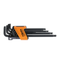 Serie di 8 chiavi maschio piegate con un'estremità sferica, modello lungo 97BRTXL/SC8