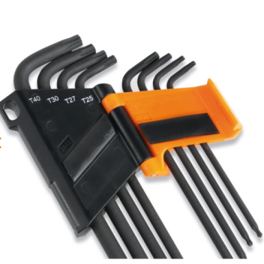 Serie di 8 chiavi maschio piegate con un'estremità sferica, modello lungo 97BRTXL/SC8