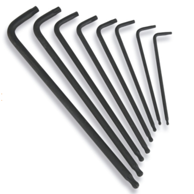 Serie di 8 chiavi maschio piegate con un'estremità sferica, modello lungo 97BRTXL/SC8