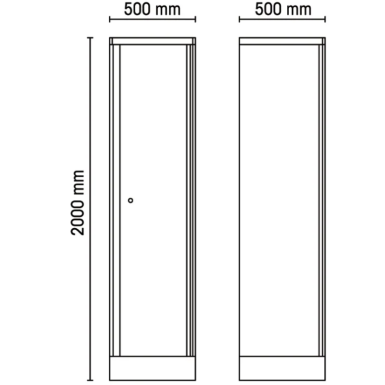 Armadio in lamiera a un'anta per arredo officina RSC55 C55A1