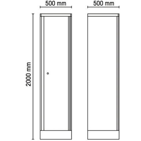 Armadio in lamiera a un'anta per arredo officina RSC55 C55A1