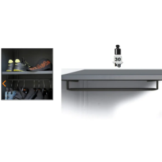 Ripiano interno per armadio C55A1/C55AT1 con barra appendiabiti C55 A1/RB42 2