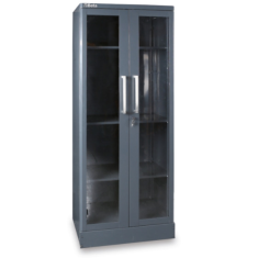 Armadio in lamiera con due ante trasparenti in policarbonato per arredo officina RSC55 C55AT2