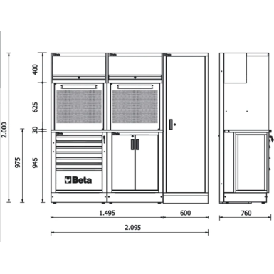 Combinazione arredo officina RSC50 2.0 DX