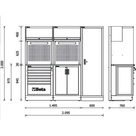 Combinazione arredo officina RSC50 2.0 DX
