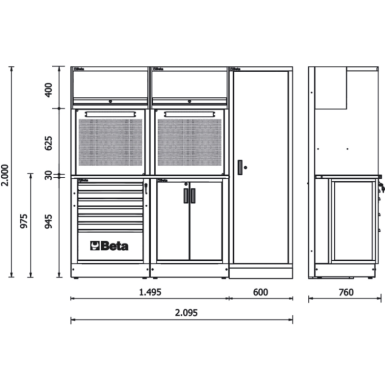 Combinazione arredo officina RSC50 2.0 DW