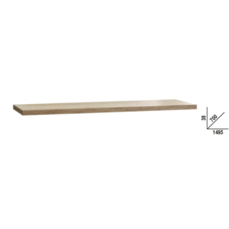 Piano di lavoro in legno multistrato da 1,5m per banco arredo officina RSC50 2.0 PW/2-1.5MT