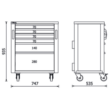 Cassettiera mobile con 6 cassetti per arredo officina RSC50 2.0 C6