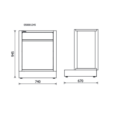 Modulo fisso per rifiuti differenziati per arredo officina RSC50 2.0 CS