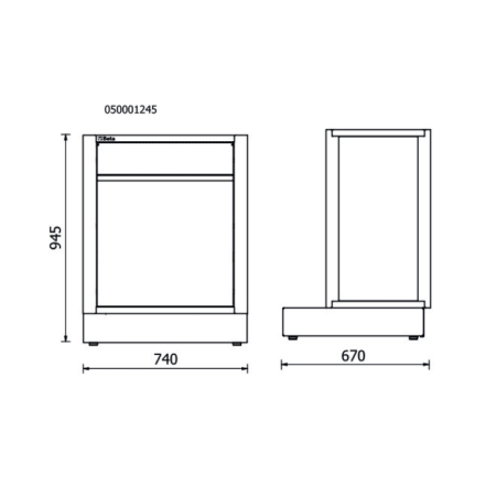 Modulo fisso per rifiuti differenziati per arredo officina RSC50 2.0 CS