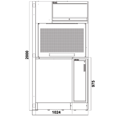 Angolo completo autoportante per arredo officina RSC50 2.0 NAC-G