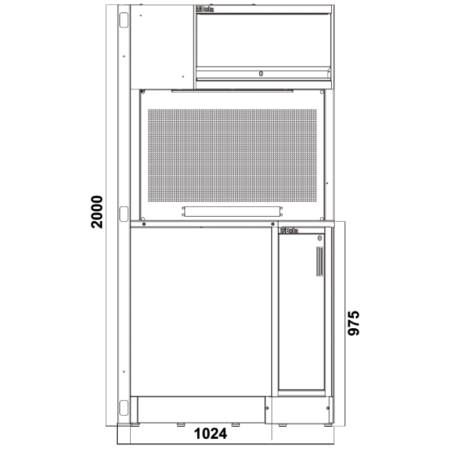 Angolo completo autoportante per arredo officina RSC50 2.0 NAC-X