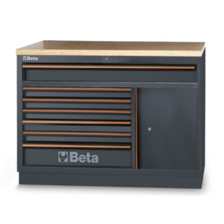 Modulo fisso con 7 cassetti per arredo officina C45PRO 2.0 M7A/W