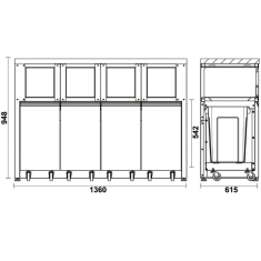 Modulo fisso raccolta differenziata per arredo officina C45PRO 2.0 RD/X 2