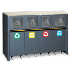 Modulo fisso raccolta differenziata per arredo officina C45PRO 2.0 RD/W