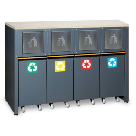 Modulo fisso raccolta differenziata per arredo officina C45PRO 2.0 RD/W