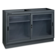 Modulo fisso da 1.360 mm con 2 ante trasparenti per arredo officina C45PRO 2.0 MAT