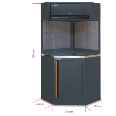 Angolo completo autoportante per arredo officina C45PRO 2.0 CORNER/X