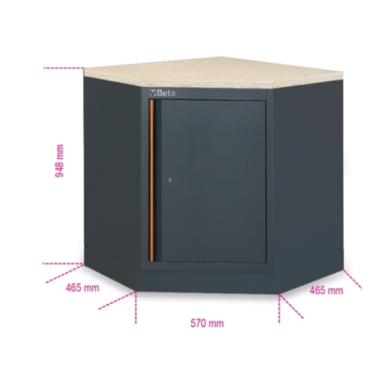 Modulo inferiore angolare per arredo officina C45PRO 2.0 CAI/W