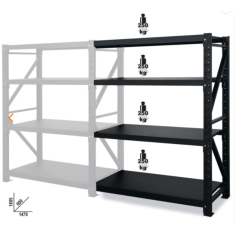 Scaffalatura ampia campata con 4 ripiani C45PRO 2.0 S4CA 2