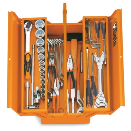 Cestello estendibile a tre scomparti in lamiera, vuoto C19