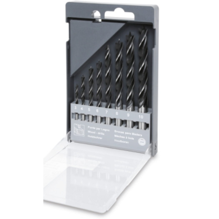 Serie di punte elicoidali cilindriche per legno a 2 taglienti con punta a centrare 420D/SP8