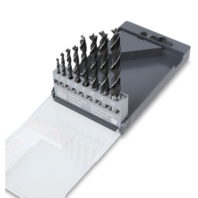 Serie di punte elicoidali cilindriche per legno a 2 taglienti con punta a centrare 420D/SP8