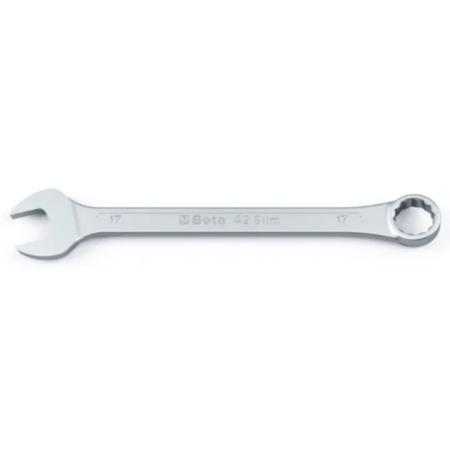 Chiavi combinate a forchetta ribassata e poligonale piegata cromate 42SLIM 13X13