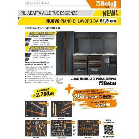 Combinazione arredo officina C45PRO 2.0 W + ass. 268 utensili